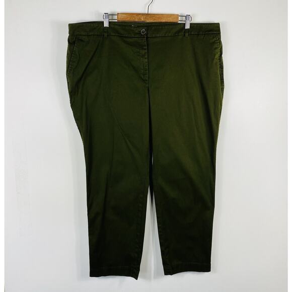 Talbots Size 22 Petite Straight Leg Chino Pants Brown Cotton Blend - Picture 1 of 4